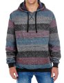 Heren Hoodie Burnside Striped Marl 8603 red-black